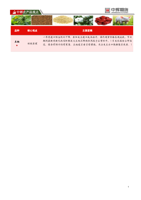 中辉农产品观点