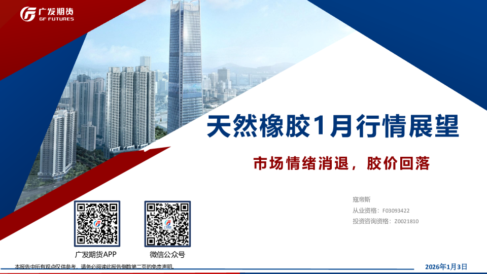 天然橡胶期货1月行情展望