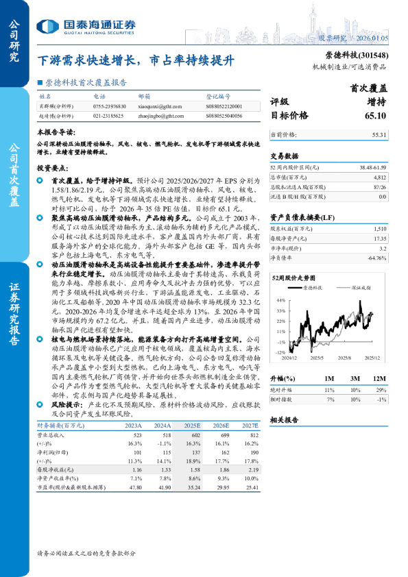下游需求快速增长,市占率持续提升