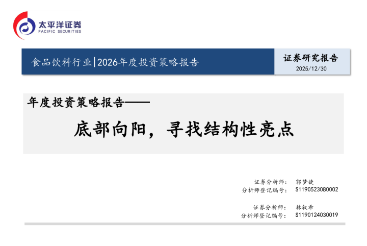 年度投资策略报告：底部向阳，寻找结构性亮点