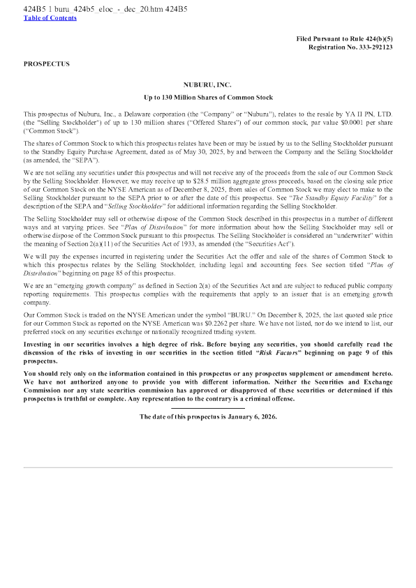 Nuburu Inc-A美股招股说明书(2026-01-06版)