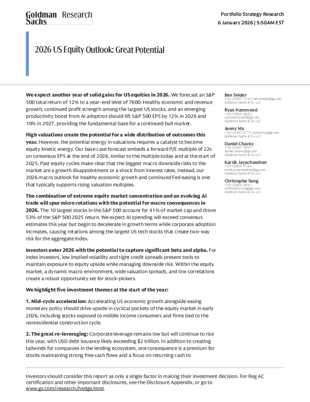 2026年美国股票展望：巨大潜力