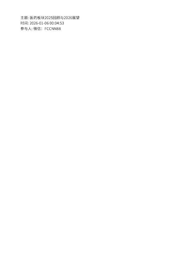 医药板块2025回顾与2026展望