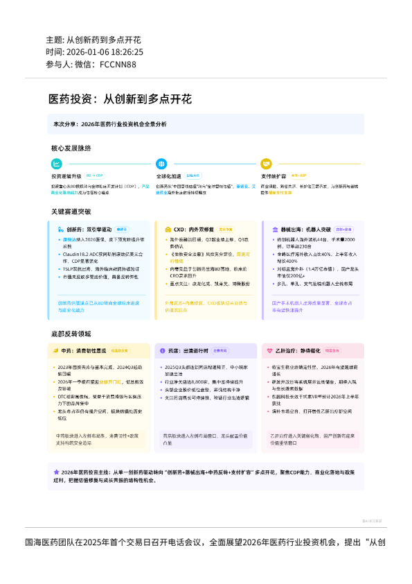 从创新药到多点开花