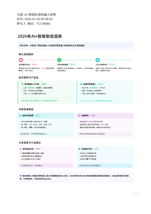 2026AI+智能制造机器⼈趋势
