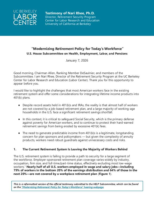 为当今劳动力实现退休政策现代化