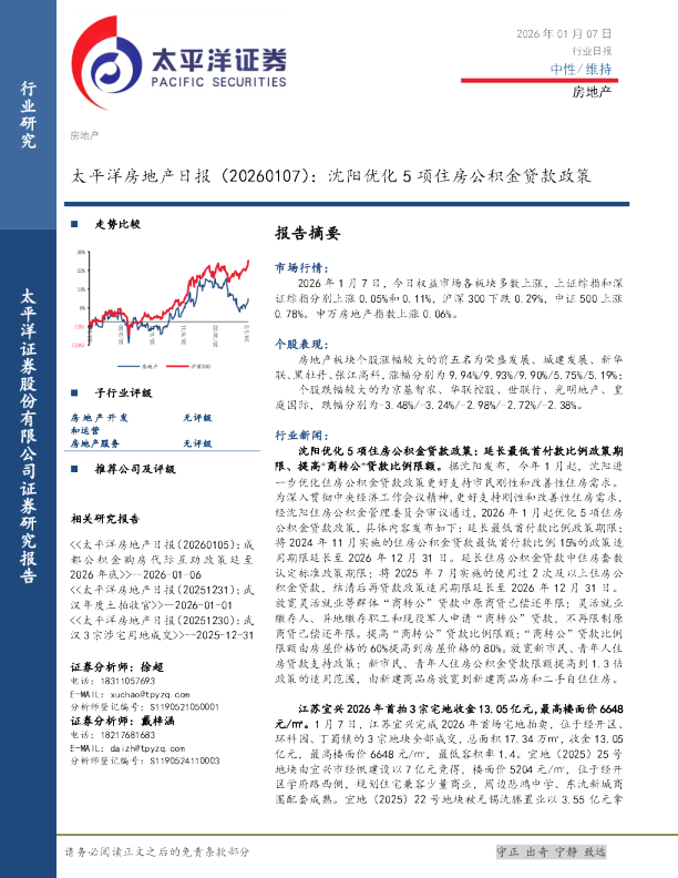 太平洋房地产日报：沈阳优化5项住房公积金贷款政策