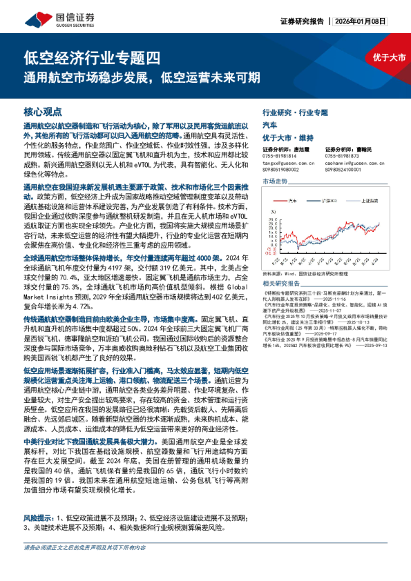 低空经济行业专题四：通用航空市场稳步发展，低空运营未来可期