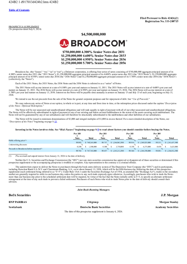 博通美股招股说明书(2026-01-08版)