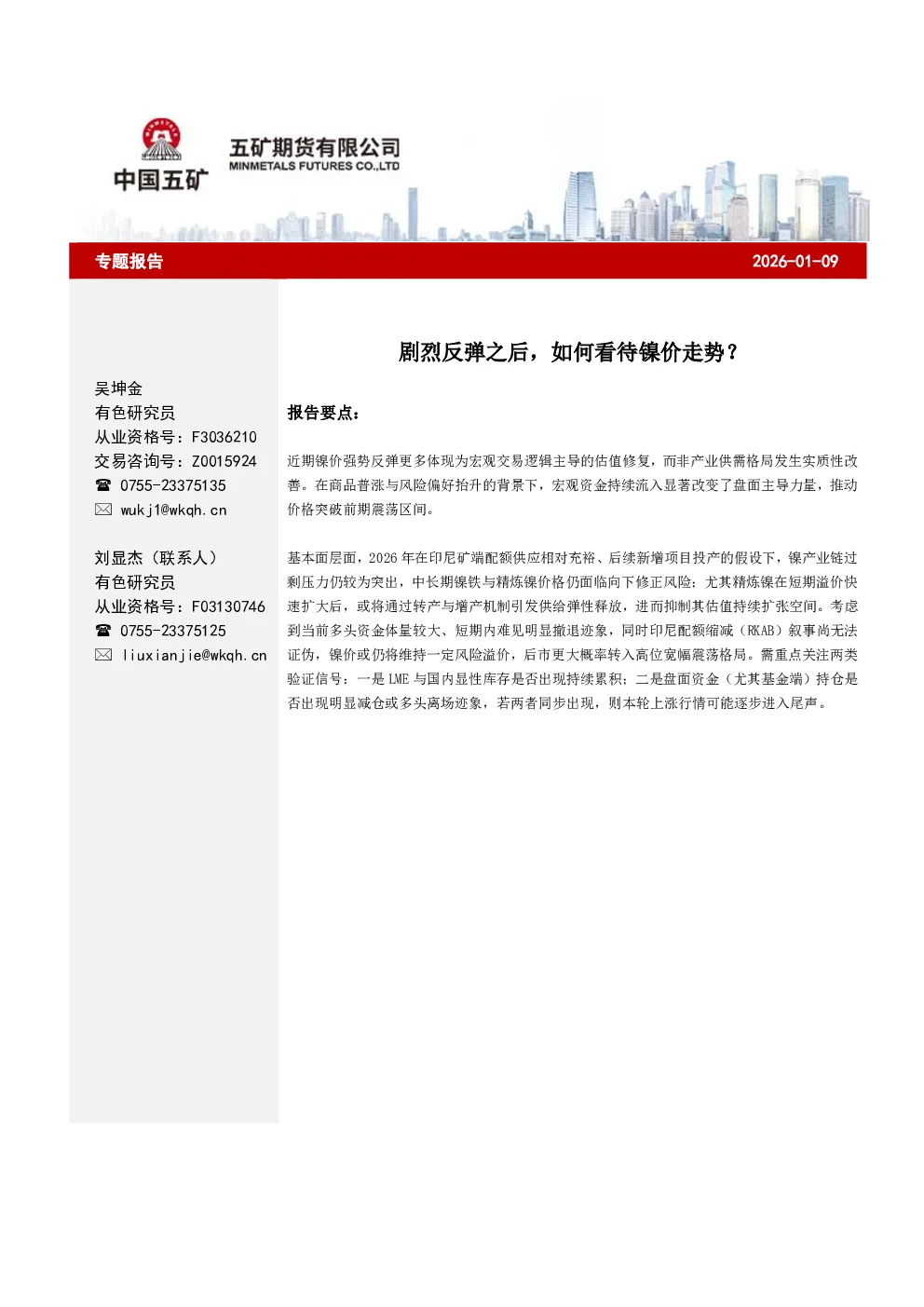 报告封面