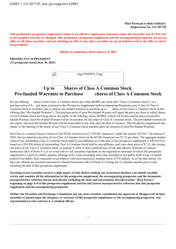 flyExclusive Inc-U.S. A股招股说明书(2026-01-09版)