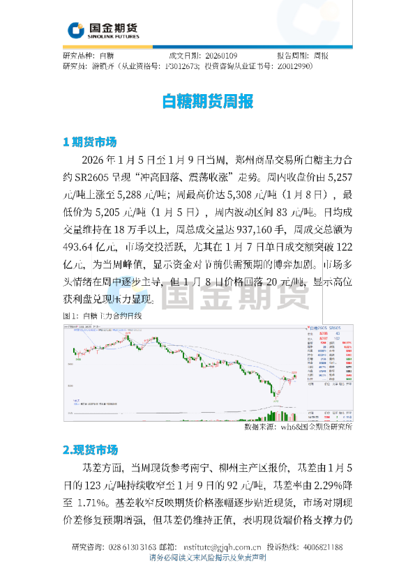 白糖期货周报