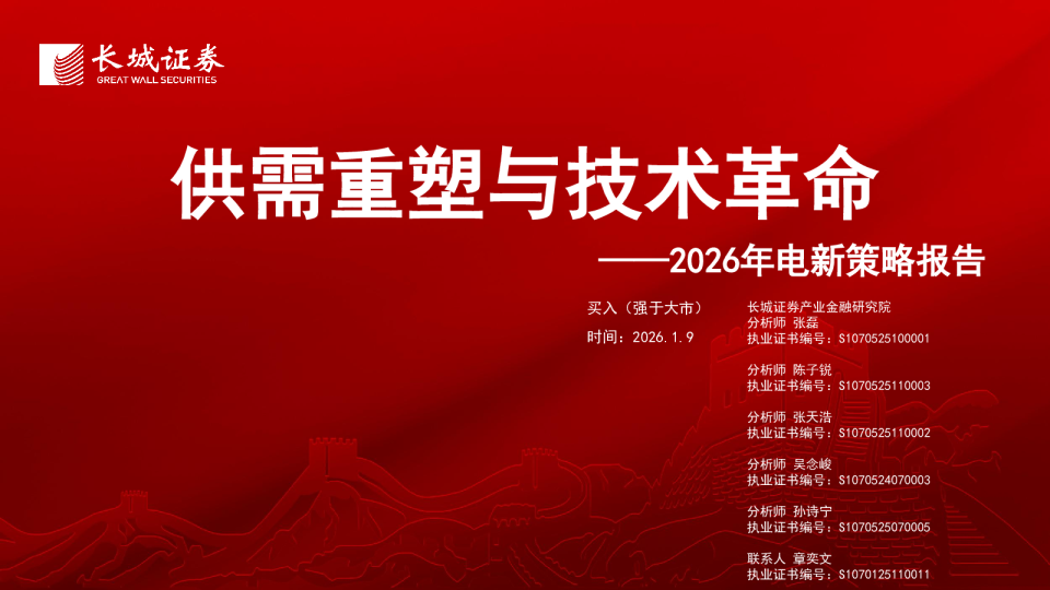 2026年电新行业策略报告：供需重塑与技术革命