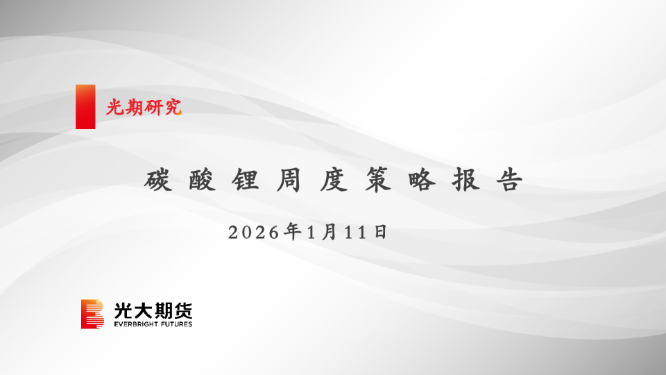 碳酸锂周度策略报告