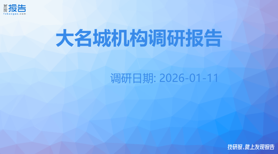 大名城机构调研纪要