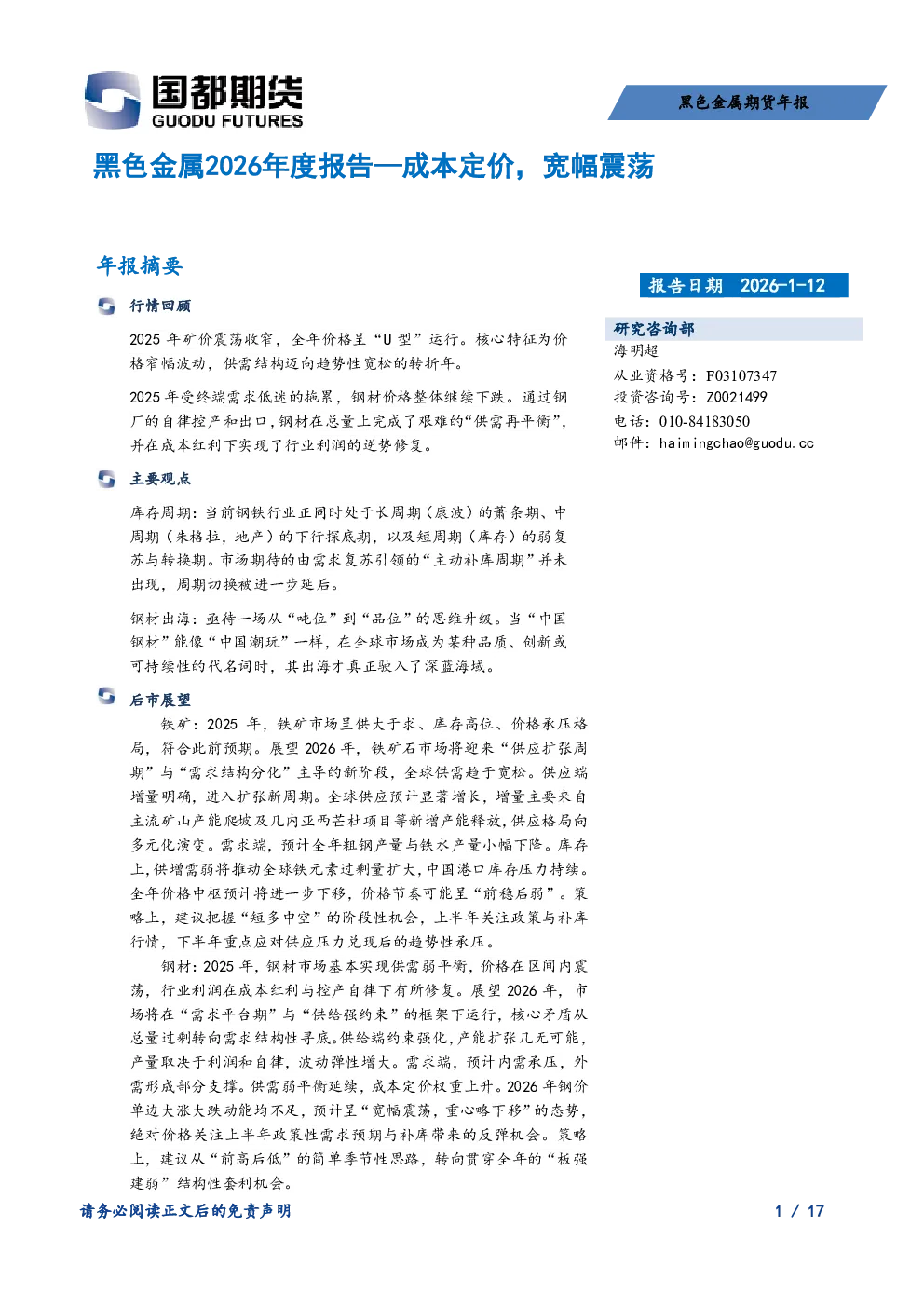 报告封面