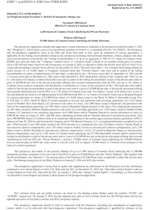 ECD Automotive Design Inc美股招股说明书(2026-01-12版)