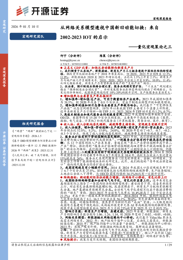量化宏观策论之三：从网络关系模型透视中国新旧动能切换：来自2002-2023IOT的启示