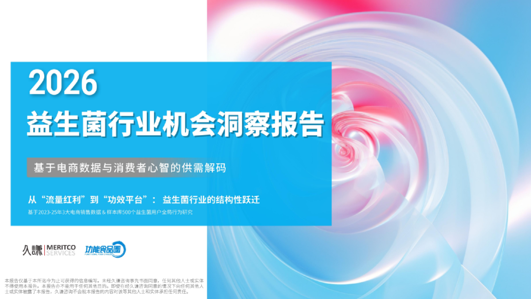 益生菌行业机会洞察报告 基于电商数据与消费者心智的供需解码