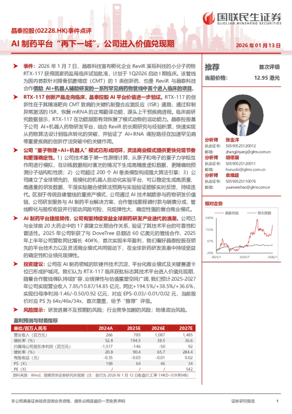 晶泰控股(02228.HK)事件点评
