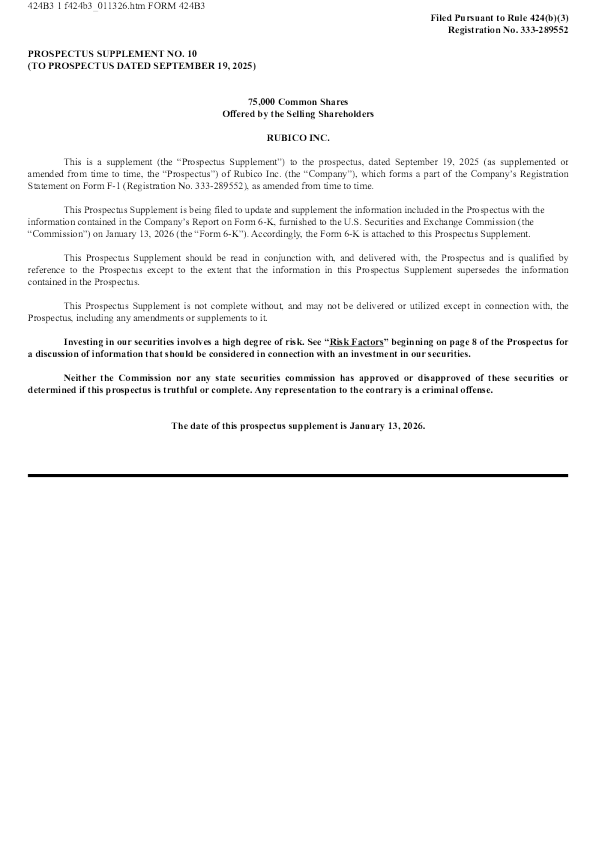 Rubico Inc美股招股说明书(2026-01-13版)
