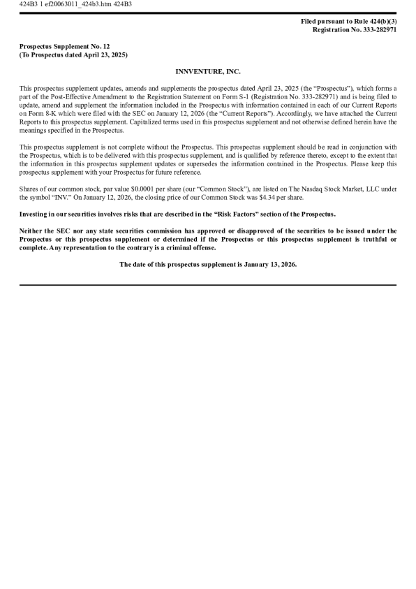 Innventure Inc美股招股说明书(2026-01-14版)