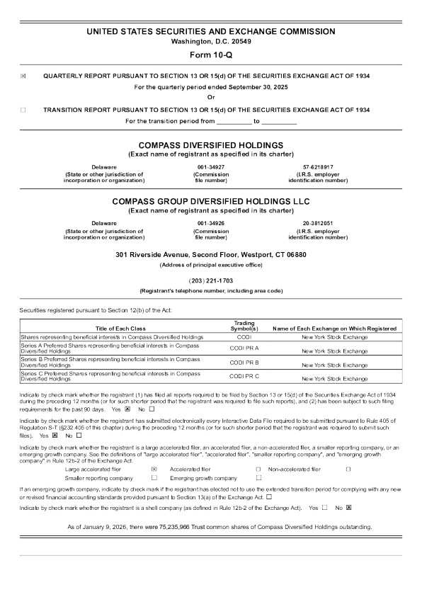 Compass Group Diversified Holdings LLC 2026年季度报告