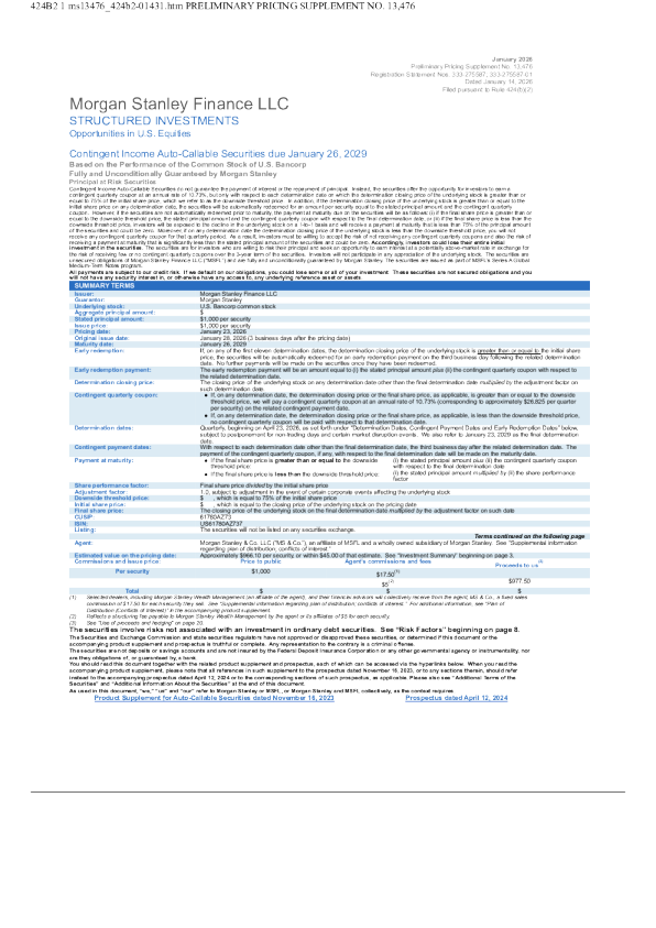 摩根士丹利美股招股说明书(2026-01-14版)