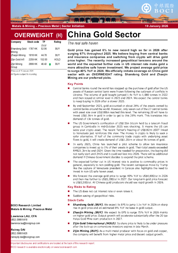 中国黄金行业：真正的避险港湾