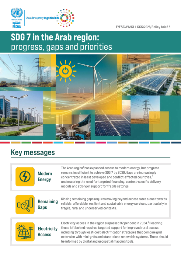 
SDG 7在阿拉伯地区：进展、差距和优先事项