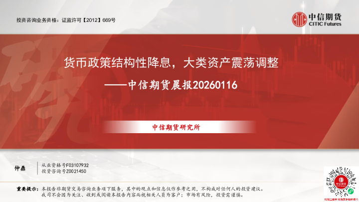 晨报：货币政策结构性降息，大类资产震荡调整