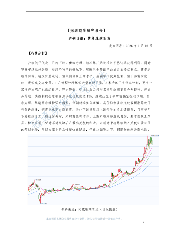 沪铜日报：情绪继续低迷