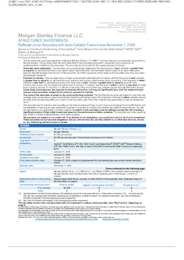 摩根士丹利美股招股说明书(2026-01-16版)