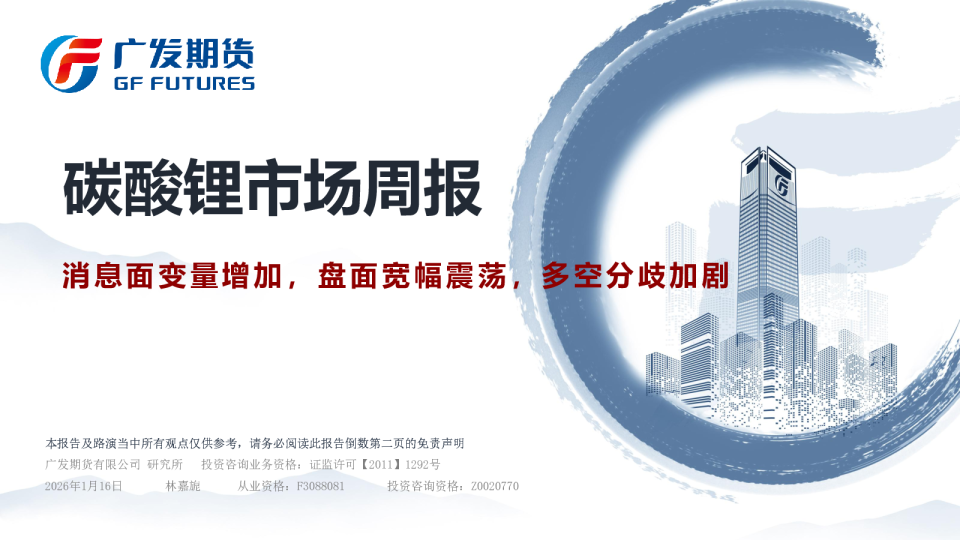 碳酸锂市场周报：消息面变量增加，盘面宽幅震荡，多空分歧加剧