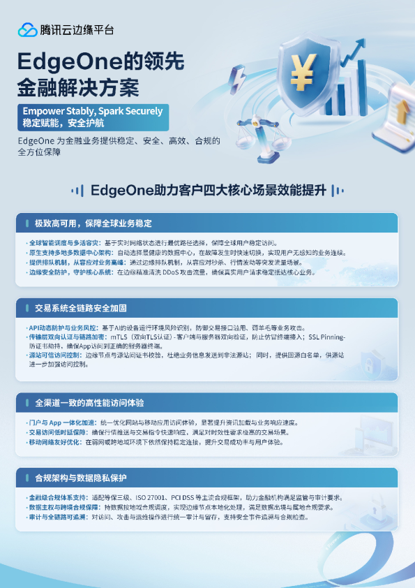 腾讯云EdgeOne的领先金融解决方案