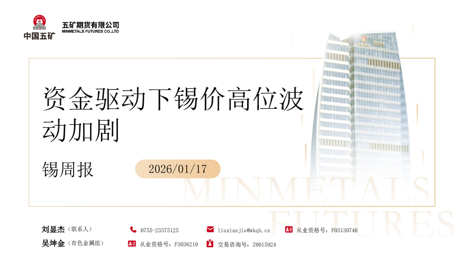 锡周报：资金驱动下锡价高位波动加剧