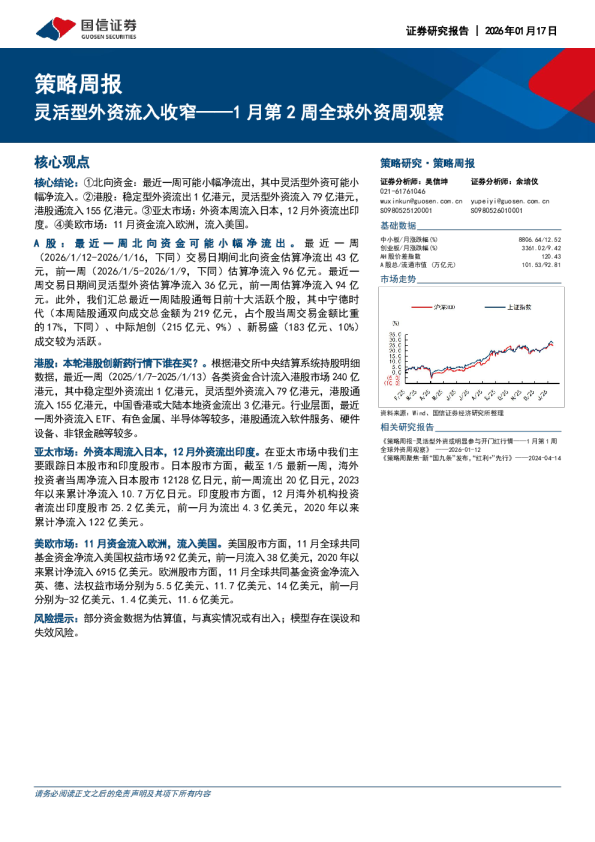 1月第2周全球外资周观察：灵活型外资流入收窄