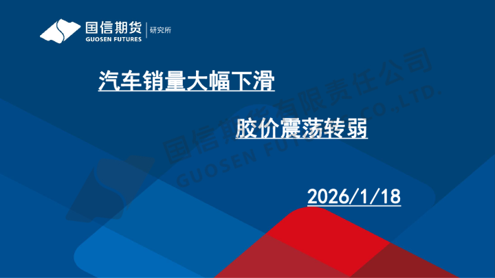 汽车销量大幅下滑 胶价震荡转弱