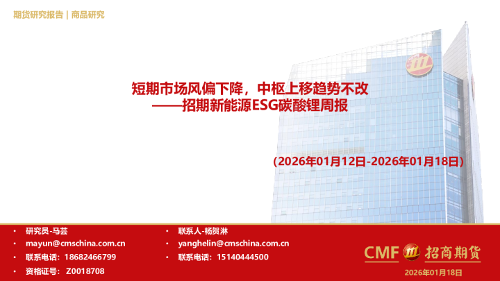 新能源ESG碳酸锂周报：短期市场风偏下降，中枢上移趋势不改