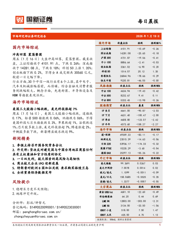 国新证券每日晨报
