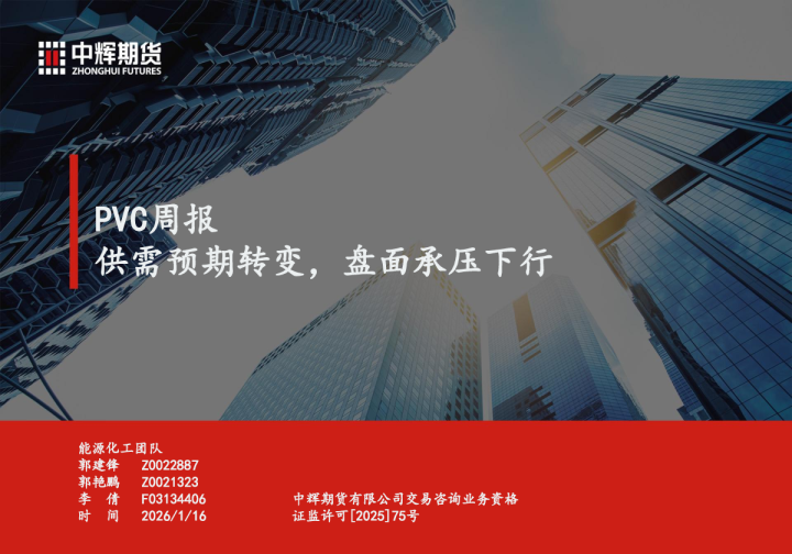 PVC周报：供需预期转变，盘面承压下行