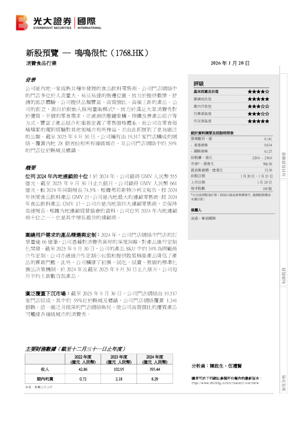 新股预览：鸣鸣很忙