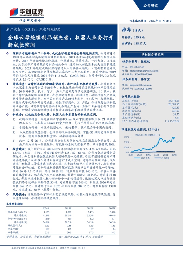 深度研究报告全球云母绝缘制品领先者，机器人业务打开新成长空间