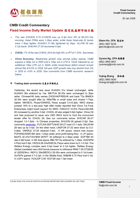 Fixed Income Daily Market Update