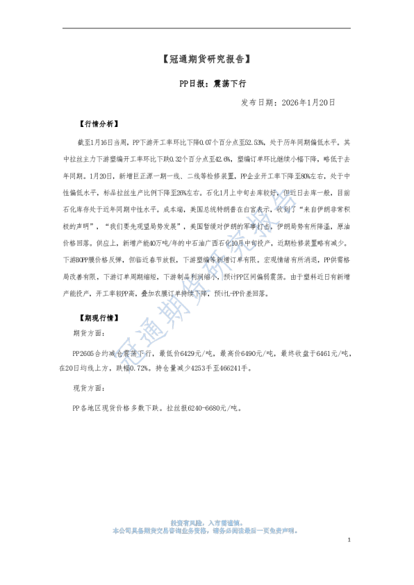 PP日报：震荡下行