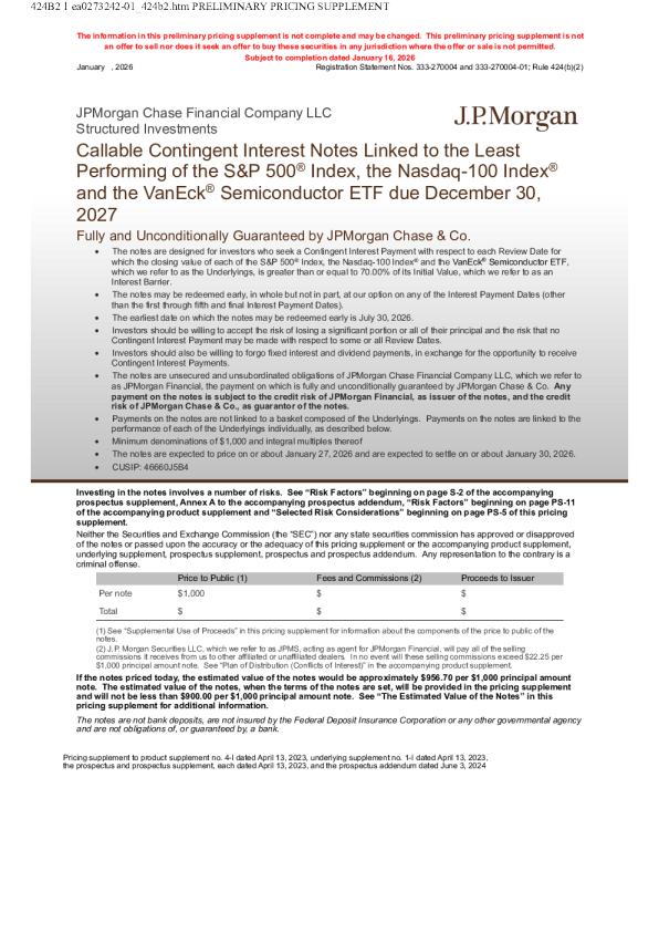 摩根大通美股招股说明书(2026-01-20版)