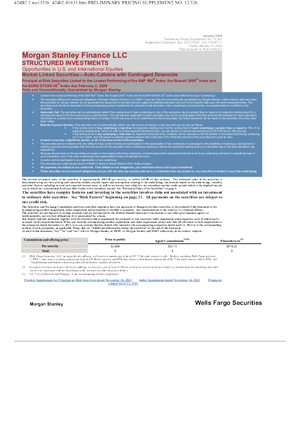 摩根士丹利美股招股说明书(2026-01-20版)