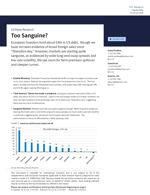 美国利率研究：过于乐观？