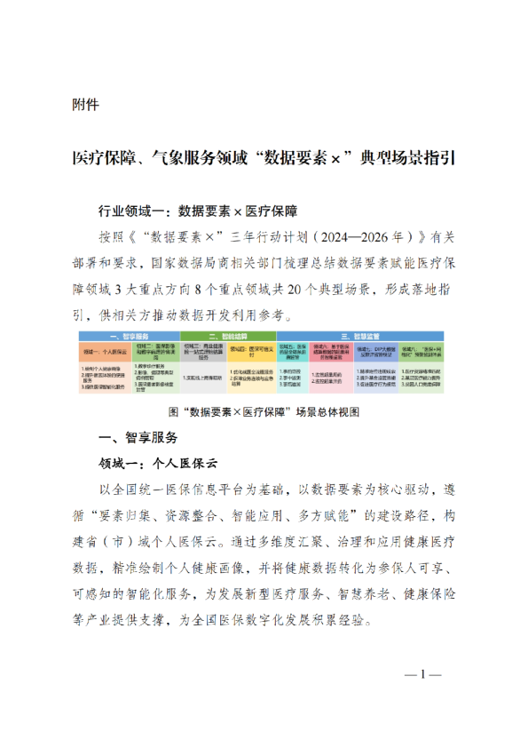 医疗保障、气象服务领域“数据要素×”典型场景指引