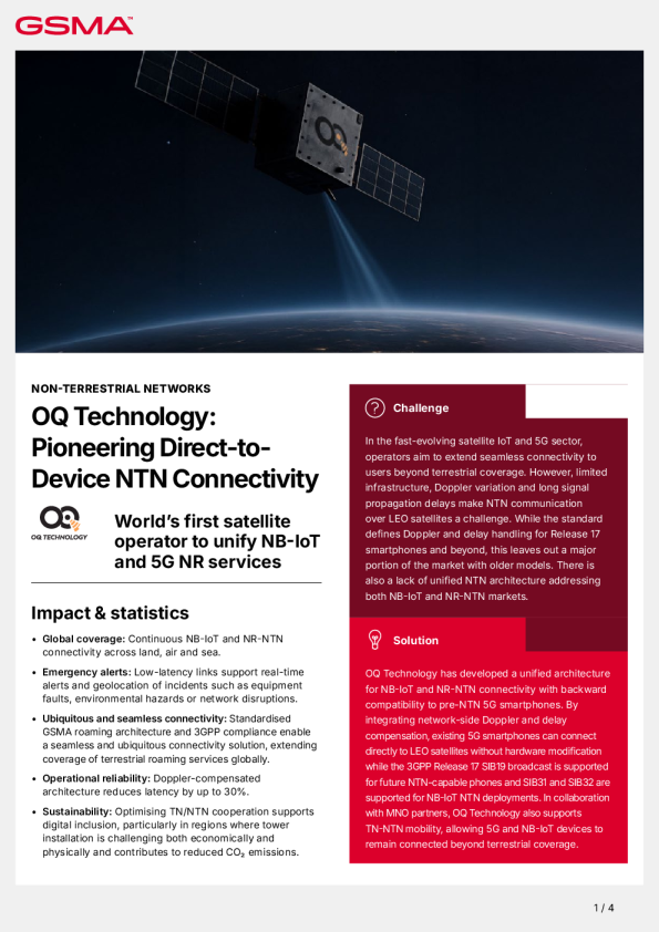 OQ技术：开创直接到设备NTN连接